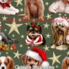 Christmas Star Puppies Cotton Lycra