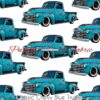 Classic Chevy Blue Trucks Cotton Lycra