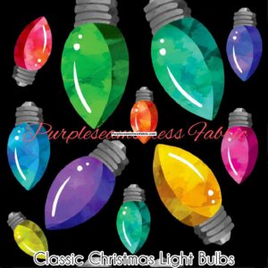 Classic Christmas Light Bulbs Cotton Lycra