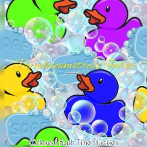 Colored Bath Time Duckies Cotton Lycra