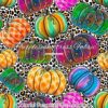 Colorful Pumpkins On Leopard Cotton Lycra