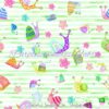 Colorful Snails On Stripes Cotton Lycra