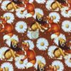 The fox and the Hound on Daisies Cotton Lycra