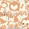Corgi Bums & Paw Prints Cotton Lycra