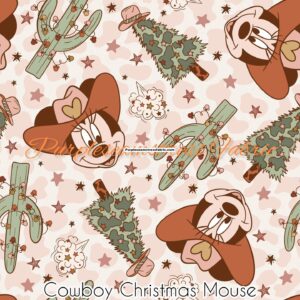 Cowboy Christmas Mouse Cotton Lycra