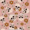 Cracked Skulls, Flowers & Stars Cotton Lycra