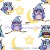 Crescents & Starry Owls Cotton Lycra