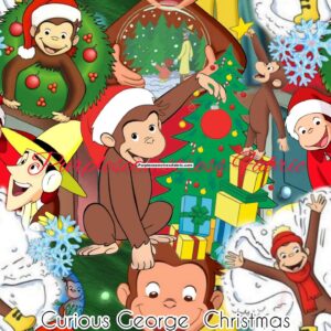 Curious George Christmas Cotton Lycra