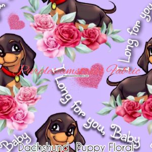 Dachshund Puppy Floral Cotton Lycra