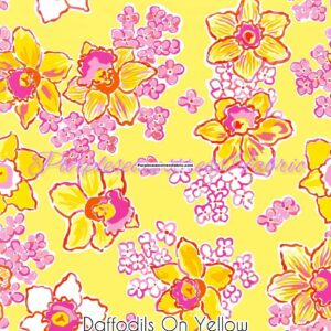 Daffodils On Yellow Cotton Lycra