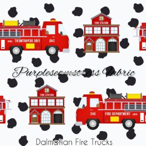 Dalmatian Firetrucks Cotton Lycra