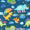 Dark Rainy Dinos Cotton Lycra