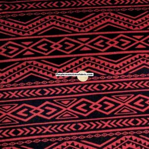 Dark Red/Black Geometric Cotton Lycra