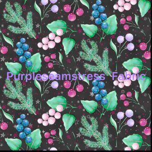 Dark Winter Berries Cotton Lycra