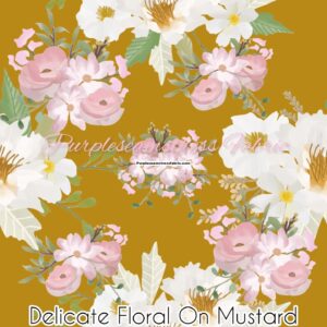 Delicate Floral on Mustard Cotton Lycra