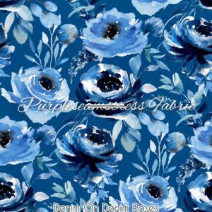 Denim On Denim Roses Cotton Lycra