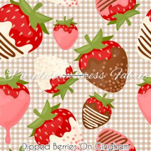 Dipped Berries On Gingham Cotton Lycra