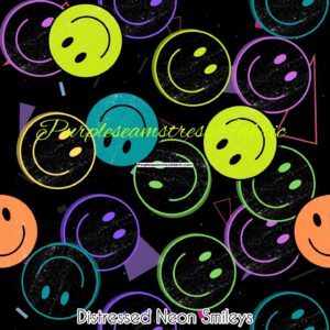 Distressed Neon Smileys Cotton Lycra