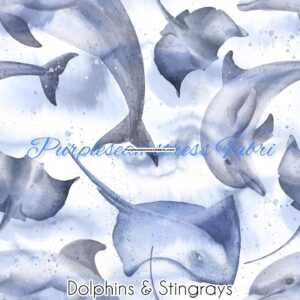 Dolphins & Stingrays Cotton Lycra