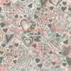 Doodle Hearts on Watercolor Cotton Lycra