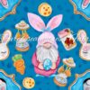 Easter Beanie Gnome On Blue Cotton Lycra