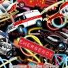 Emergency Vehicles on Neon Cotton Lycra
