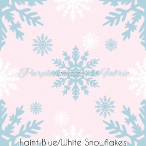 Faint Blue/White Snowflakes Cotton Lycra
