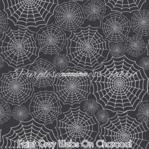 Faint Grey Webs on Charcoal Cotton Lycra