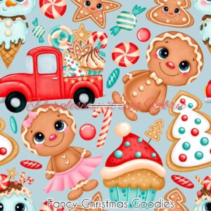 Fancy Christmas Cookies Cotton Lycra