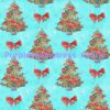 Fancy Gold Glitter Christmas Trees Cotton Lycra