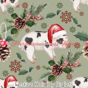 Festive Holiday Piglets Cotton Lycra