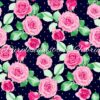 Floating Roses On Pin Dots Cotton Lycra