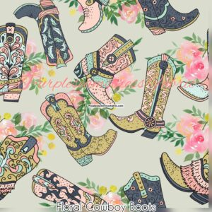 Floral Cowboy Boots Cotton Lycra