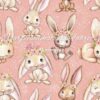 Floral Crowned Bunnies Easter Cotton Lycra