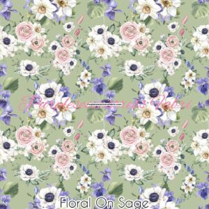 Floral on Sage Cotton Lycra