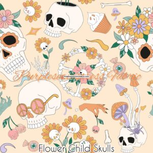 Flower Child Skulls Cotton Lycra