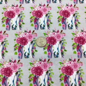 Horses with Flower Crowns Cotton Lycra