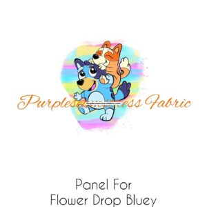 Flower Drop Bluey Panel Cotton Lycra