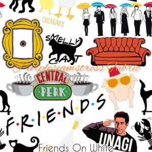 Friends on White Cotton Lycra