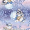 Frosty Periwinkle Snowmen Cotton Lycra