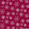 Frosty Snowflakes on Magenta Cotton Lycra