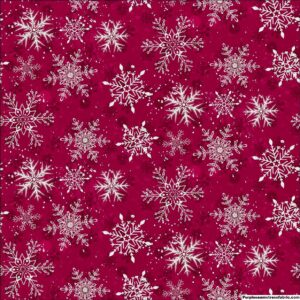 Frosty Snowflakes on Magenta Cotton Lycra