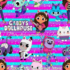 Gabby’s Dollhouse Confetti Stripes Cotton Lycra