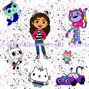 Gabby's Dollhouse Splatter Cotton Lycra