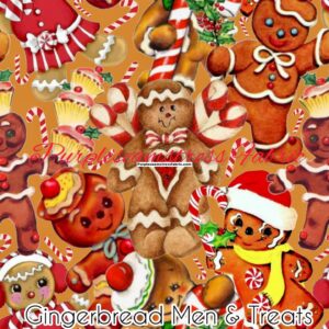 Gingerbread Men & Treats Cotton Lycra