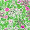 Green Giraffes & Tiger Lilies Cotton Lycra