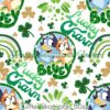 Glitter Shamrock Bluey Cotton Lycra