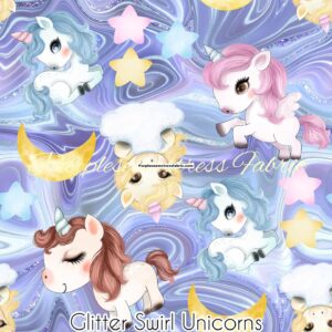 Glitter Swirl Unicorns Cotton Lycra