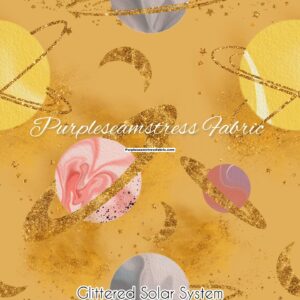 Glittered Solar System Cotton Lycra