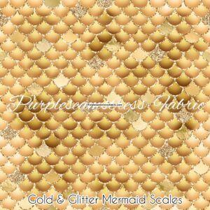 Gold & Glitter Mermaid Scales Cotton Lycra
